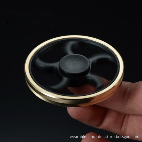 Custom Aluminium Alloy Fidget Spinner Matte Gold Colorful Hand Spinner